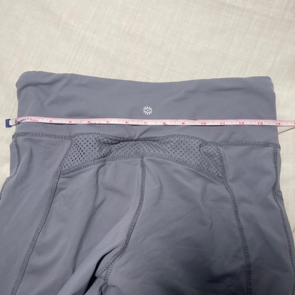 Athleta Capri Leggings. Zip pocket Mesh at leg bottoms. Athletic wear Sz Medium - Picture 4 of 7